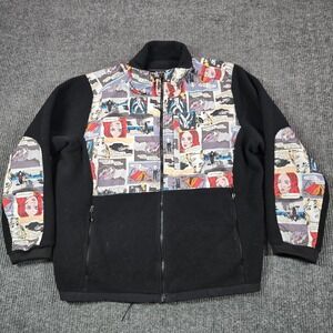 The North Face Jacket Womens 3XL Black Comic Panel Fleece Polartec Full Zip
